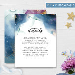 Fullständigt Anpassade Bröllop Details Celestial Tilläggskort<br><div class="desc">Kortet i elegant bröllop där du kan lägga till vilken rubrik och information du vill ha! Perfekt för bröllop webbplatser, mottagningar, anvisningar, mottagningsdetaljer, färdväg... och mer! Du kan ändra textteckensnittet stil, storlekt och placerat genom att välja "Redigera med Design Verktyg". Kort med vackra smakfärger med rosa vattenfärger med stjärnor på...</div>