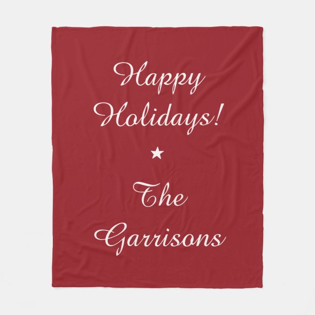 Fullständigt anpassade Helgdagar filtar (Framsidan)