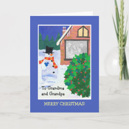 Fullständigt Anpassade julfotoport, Snögubbe Helgkort