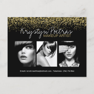 Fullständigt Anpassade Makeup Artist Comp Card Vykort