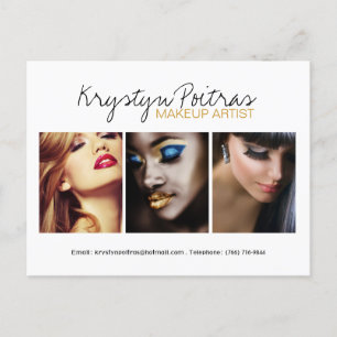 Fullständigt Anpassade Makeup Artist Comp Card Vykort