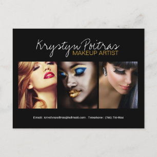 Fullständigt Anpassade Makeup Artist Comp Card Vykort