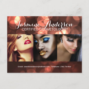 Fullständigt Anpassade Makeup Artist Comp Card Vykort