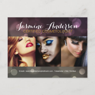 Fullständigt Anpassade Makeup Artist Comp Card Vykort