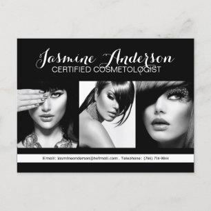 Fullständigt Anpassade Makeup Artist Comp Card Vykort