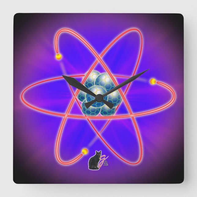 Fullständigt Atomisk Fyrkantig Klocka (Framsida)