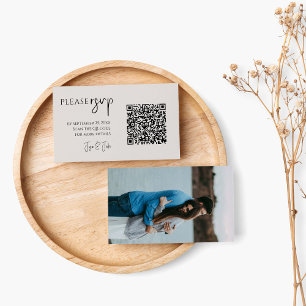 Fullständigt foto och QR-kod för bröllop RSVP Tilläggskort