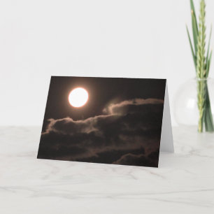 Fullständigt moon- och moln - tomt 5 x 7-kort tack kort