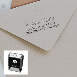 Fullständigt namn Fancy returadress Självfärgande Stämpel