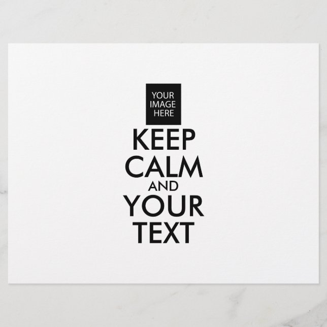 Fullständigt Personlig KEEP CALM och DIN TEXT Reklamblad (Framsidan)