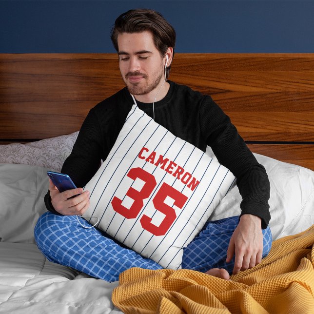 Fullständigt redigerbara färger Baseballtröja Ränd Kudde (Skapare uppladdad)