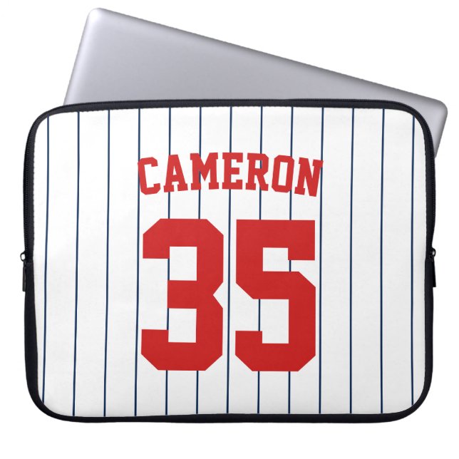 Fullständigt redigerbara färger Baseballtröja Ränd Laptop Fodral (Framsidan)