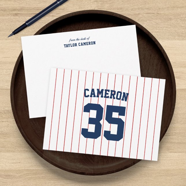 Fullständigt redigerbara färger basebolltröja ränd anteckningskort (Skapare uppladdad)