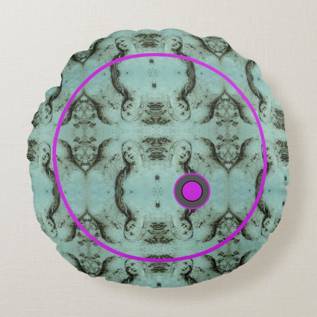 FULLSTÄNDIGT Runt bomull dekorativ kudde (Framsidan)