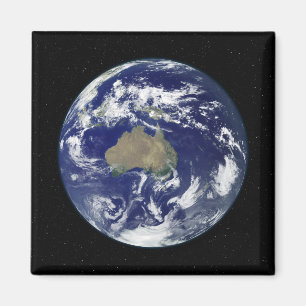 Fullständigt tänd jord centrerade på Australien Magnet