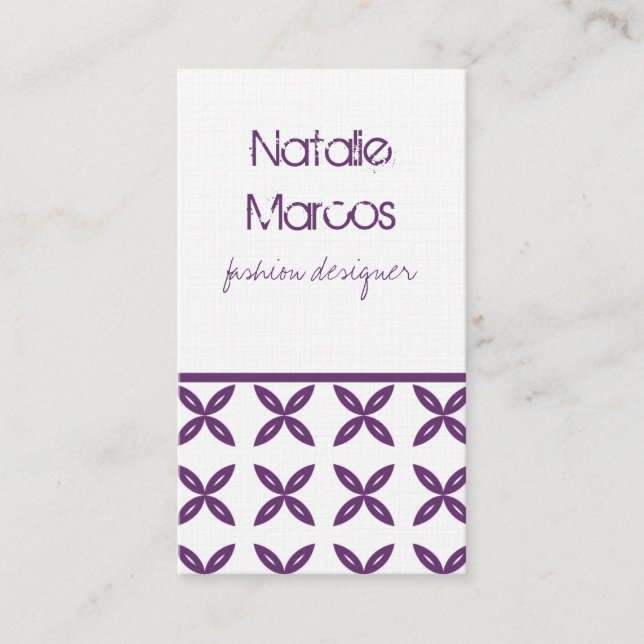 Fullständigt Trendig Affärskort, Violet Visitkort (Framsida)