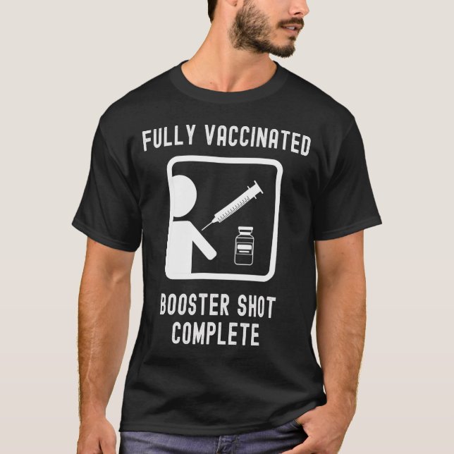 Fullständigt vaccinerad Coola för boosterhylsa ful T Shirt (Framsida)