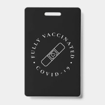 Fullständigt vaccinerad Covid-läset badge svart