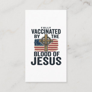 Fullständigt vaccinerad genom Jesu blod Patriotisk Visitkort