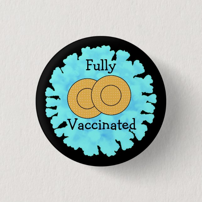 Fullständigt vaccinerad mot Covid 19-knapp Knapp (Framsida)