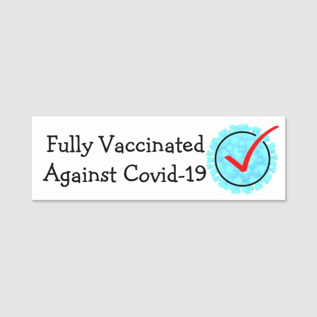 Fullständigt vaccinerad mot Covid-19 Namnbricka (Framsida)