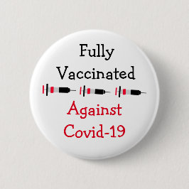 Fullständigt vaccinerad och påfylld mot Covid-19 Knapp