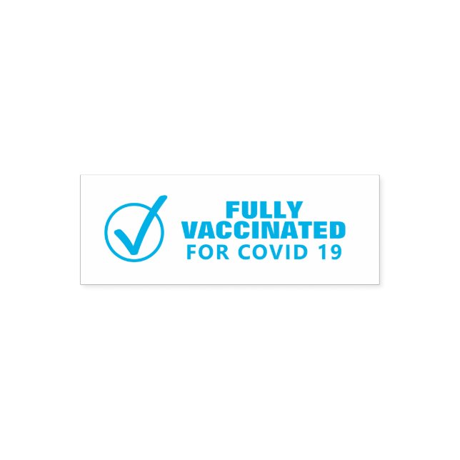 Fullständigt vaccinerad vaccinationskontroll självfärgande stämpel (Design)