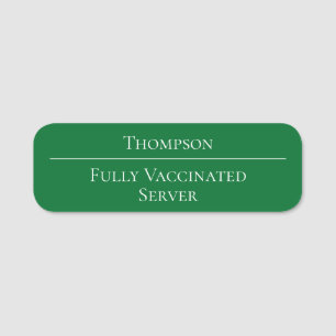 Fullständigt vaccinerade serverns Grönt Namn bri Namnbricka