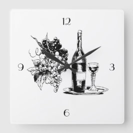 FULLSTÄNDIGT VIN WALL CLOCK FYRKANTIG KLOCKA