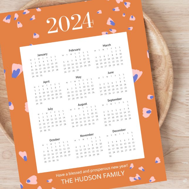 Fullt år 12 månader Flower Petals Terracotta Poster (Skapare uppladdad)