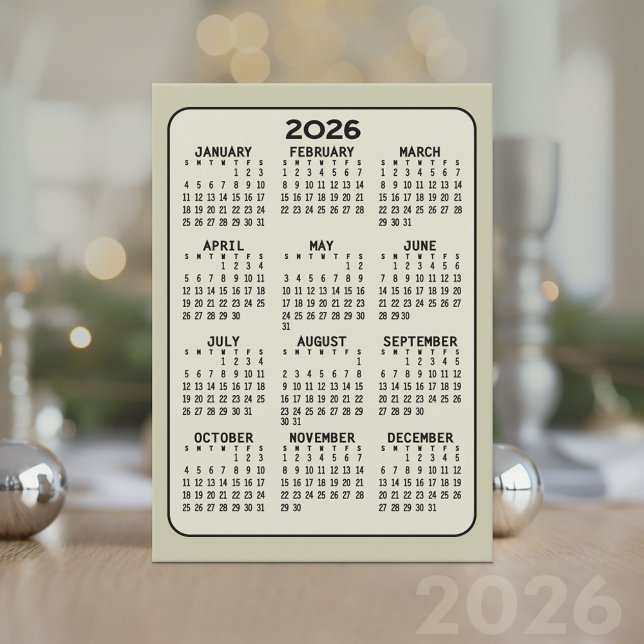 Fullt-årsvykalender - MCM Mönster på baksidan Program (2026 Calendar Card)