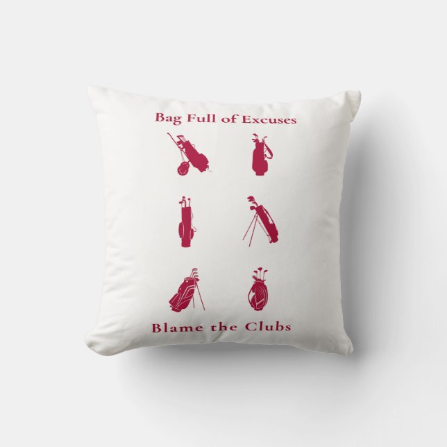 Fullt av Excuses Funny Golf Älskare Gift Kudde (Framsida)