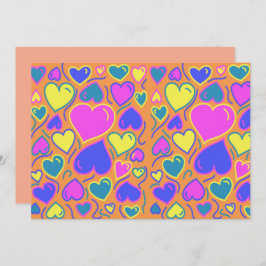 Fullt av färgade hjärtan inbjudningar