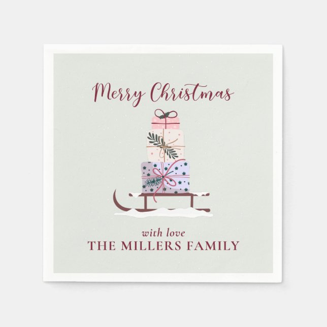 Fullt av gåvor, ljust grönt pappersservett (Framsidan)