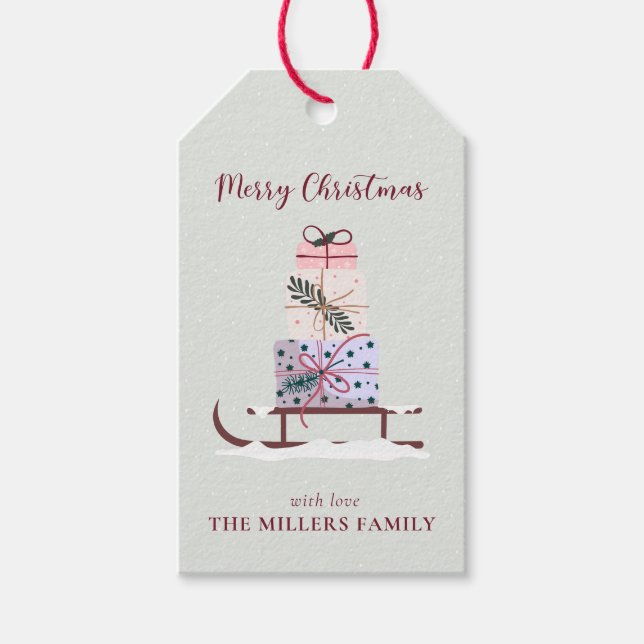 Fullt av gåvor, ljust grönt presentetikett (Framsidan)