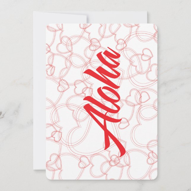 Fullt av Heart Aloha-vykort Julkort (Framsida)