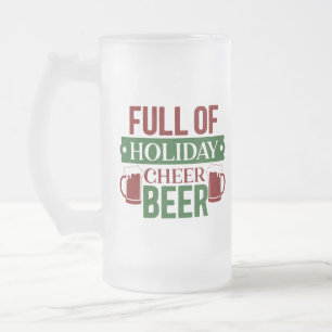 Fullt av Helgdag Cheer Beer Frostat Ölglas