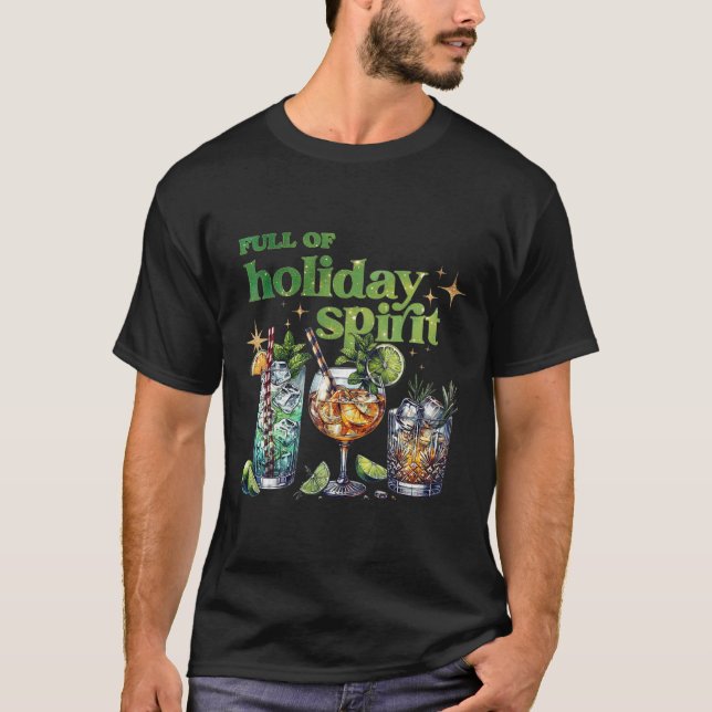 Fullt av Helgdag Spirit Vin Svan-julen T Shirt (Framsida)