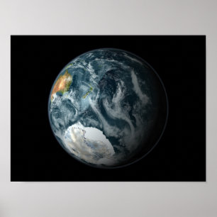 Fullt av jordens markering Antarctica Poster