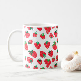 Fullt av jordgubbar kaffemugg
