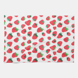 Fullt av jordgubbar kökshandduk