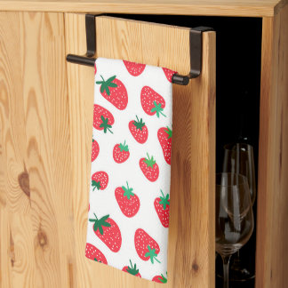 Fullt av jordgubbar kökshandduk