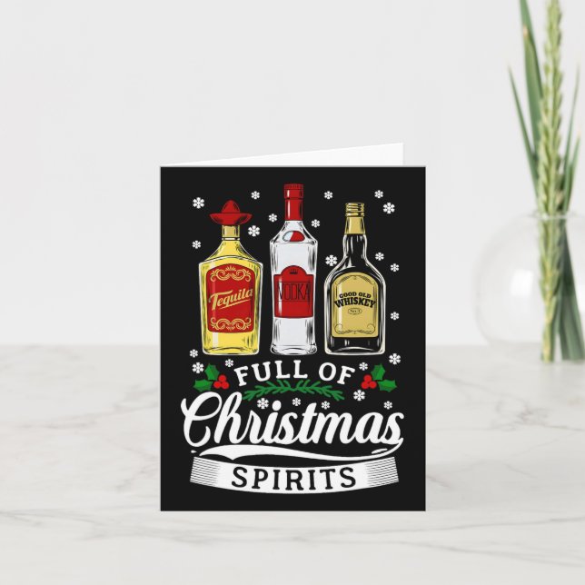 Fullt av julsprit Vodka Tequila Whiskey Xm Kort (Framsida)
