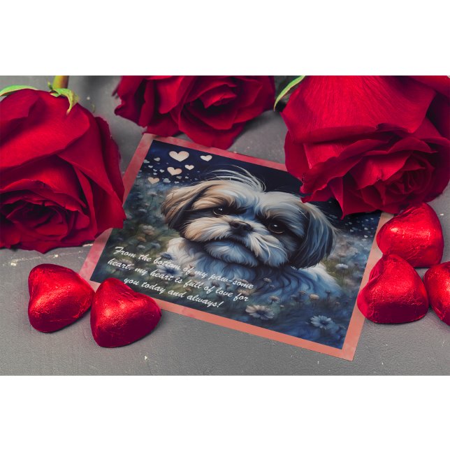 Fullt av Kärlek Cute Shih Tzu Valentindagen Helg Vykort (Skapare uppladdad)