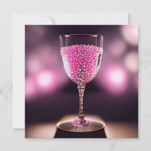 fullt av rosa ädelglas i vin inbjudningar