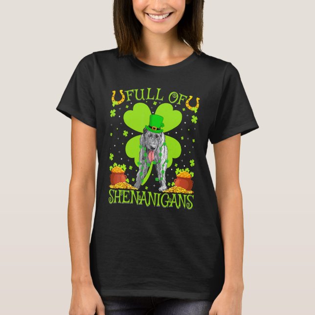 Fullt av Shenanigans Irish Wolfhound Hund St Patri T Shirt (Framsida)