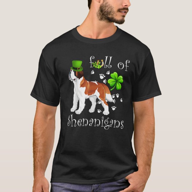 Fullt av Shenanigans St Bernard Hund Irish T-Shirt (Framsida)