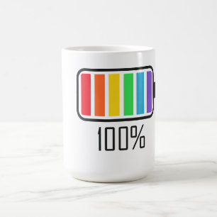 Fullt Battery Rainbow Färg Coffee Mugg - Vivid