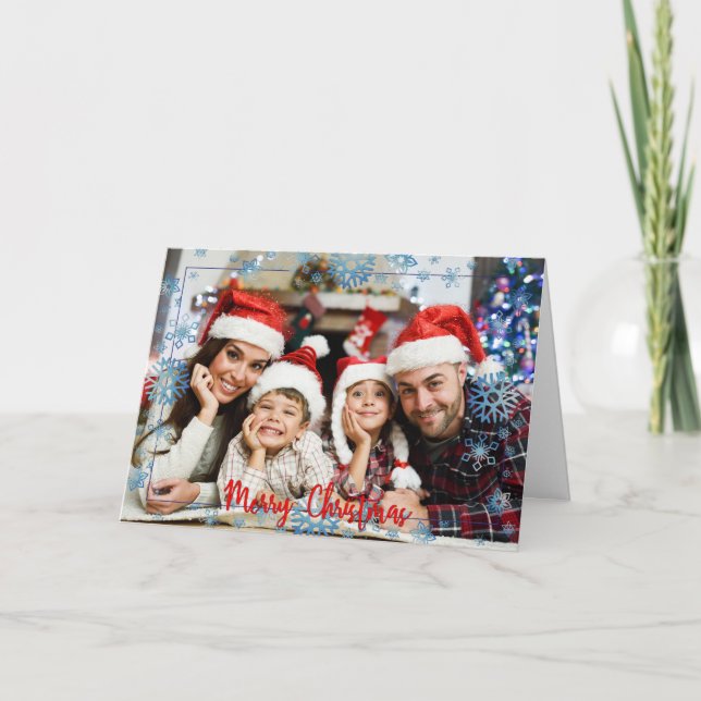 Fullt beklär fotoet snöig jul helgkort (Framsida)