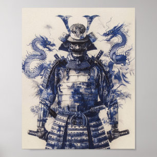 Fullt beväpnad Samurai Warrior Poster